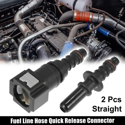 Image de 7.89mm SAE à 8mm Droit Carburant Tuyau Rapide Libération Connecteur 2pcs