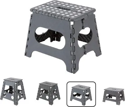 Produktbild von Famanu Klapphocker 27 cm hoch - Grau - Für Erwachsene und Kinder