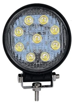 Produktbild von 27W Runder LED-Scheinwerfer / Flutlicht, Halogenlampe, mit gestreutem Licht, 12V/24V, Slim