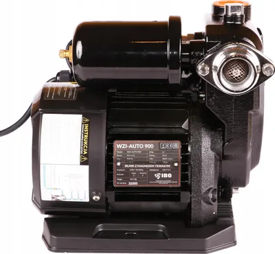 A black water pump is shown against a white background.