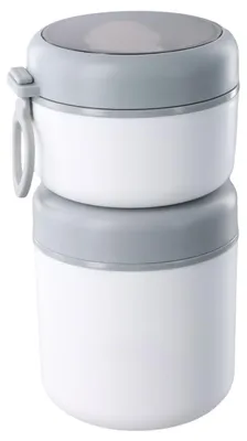 Obrázek produktu pro Omgoods – Termoska s dvojitou stěnou pro teplé i studené potraviny, objem 530 ml + 290 ml