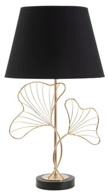 Obrázok produktu pre Stolná lampa Mauro Ferretti „Listy“, čierna a zlatá, 30 x 60 cm