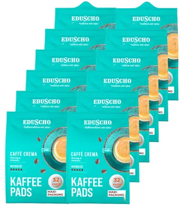 Produktbild von Eduscho Kaffeepads, Caffè Crema, Maxipack, 384 Pads Würzig und intensiv, aromafrisch, Intensität 5/5, geeignet für alle Padmaschinen