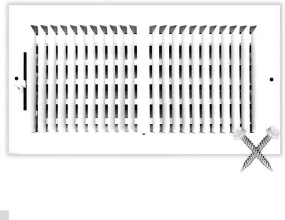 Obrázok produktu pre Oceľový ventilátor – stropná mriežka – regulátor vetrania – bočná stena – 14x6 palcov – biela
