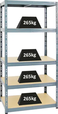 Produktbild von Schwerlastregal Tiger | HxBxT 180x90x60 cm | Fachlast 265kg | Grau