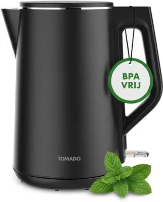 Produktbild von Tomado TWK1708B Doppelwandiger Wasserkocher 1,5 Liter - Mattschwarz