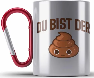 Produktbild von Trendation - Du Bist Der Shit Lustige Edelstahl Tasse Karabiner mit Spruch Geschenk Kollege Kollegin Bester Freund Freundin Sarkastischer Spruch (Rot)
