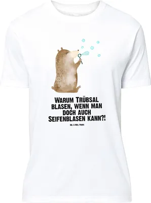 Produktbild von Mr. & Mrs. Panda T-Shirt Bär Seifenblasen - Weiß - Geschenk, Lustig Sein Glücklich Traurig Happy, Lustiges, Oversize Shirt, Teddy, Spruch, Tshirt