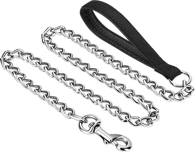 Produktbild von Starke Hundenleine aus Metall 120 cm - Weicher Handgriff für große und mittelgroße Hunde