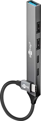 Produktbild von Goobay Slim 5-Port USB-Hub USB-C auf 2xUSB-C/3xUSB-A, 5Gbit/s