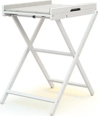 Produktbild von WEBABY - PALA Weißer klappbarer Wickeltisch | Offene Maße (L x B x H): 78 x 58 x 90,5 cm | Maße zusammengeklappt (L x B x H): 58 x 11,5 x 111,5 cm | PVC-Matratze im Lieferumfang enthalten