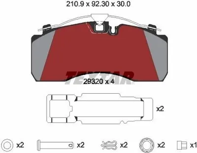 Immagine prodotto di Set di pastiglie freno TEXTAR per MAN M 2000 L 2932001