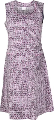 Produktbild von Knopfkittel Satin bunt Kochschürze Hauskleid Kittel Schürze ohne Arm, Farbe:lila, Größe:42