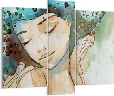 Produktbild von Bild auf Leinwand - Leinwandbild - Frau modern - 95x80cm - Wand Bild - Wanddeko - Wandbilder - Leinwanddruck - Bilder - Kunstdruck - Wanddekoration - Leinwand bilder - Wandkunst - CB95x80-3580