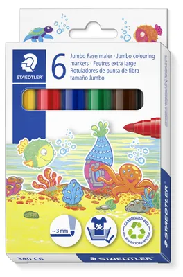 Produktbild von STAEDTLER 340 Jumbo Fasermaler Etui mit 6 Farben