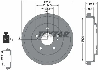 Produktbild von 2x TEXTAR Bremstrommel 94047700 für SUZUKI SX4 (EY GY) SX4 Stufenheck (GY)
