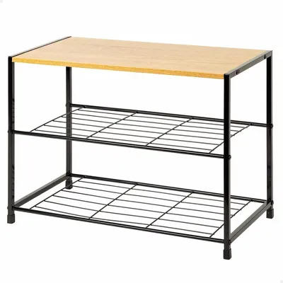 Image de Elzusha - Étagère métallique pour chaussures, idéale pour l'entrée, avec 3 niveaux