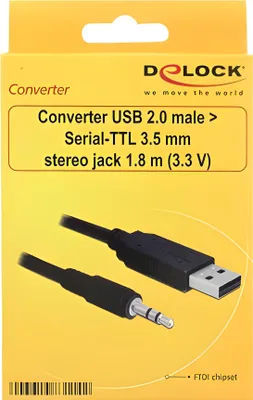 Produktbild von DeLOCK USB 2.0/3.5 mm 1.8m, 3.5mm, Männlich, USB, Männlich, 1,8 m, Schwarz