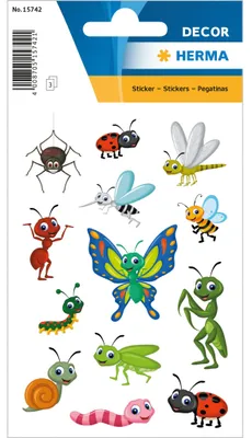 Produktbild von HERMA Sticker DECOR "Kleine Krabbeltiere" 3 Blatt à 13 Sticker