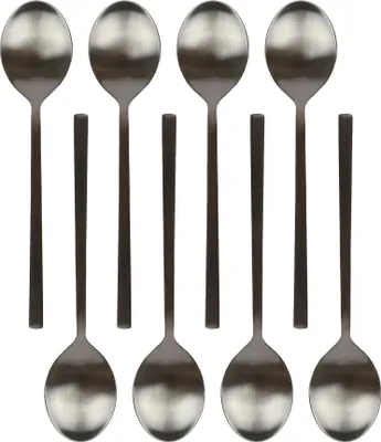 Produktbild von Dessertlöffel aus Edelstahl – 20 cm – Schwarz – 8 Stück