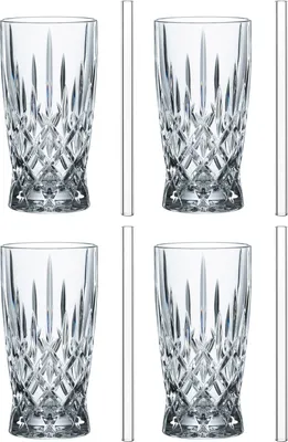 Obrázek produktu pro Latte macchiato set - Transparentní - Křišťálové sklo - S brčky