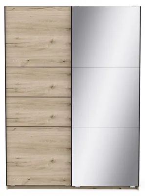 Image de CALICOSY - Armoire 2 portes coulissantes dont 1 miroir L148 cm - LINE