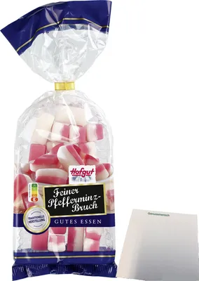 Produktbild von Hofgut Pfefferminz-Bruch (200g Beutel) + usy Block