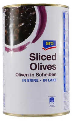 Produktbild von aro Sliced Schwarze Oliven in Scheiben 4,0KG