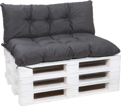 Obrázok produktu pre Podušky na paletový nábytok sedák 120x60 / operadlo 120x40cm tmavosivá | Podsedák na paletové | Vodeodolný záhradný Poduška | Sedáky na paletové sede