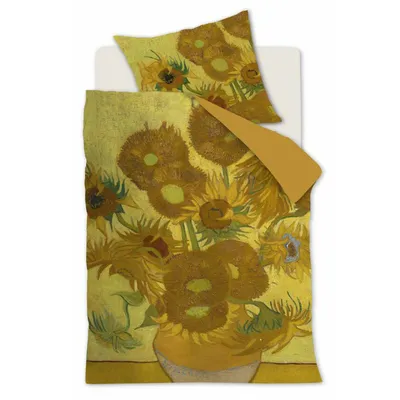 Produktbild von Beddinghouse Satin-Bettwäsche-Garnitur Van Gogh Tournesol Yellow 155x220cm+80x80
