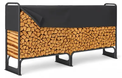 Produktbild von Kaminholzregal Metall 260 x 36 x 117 cm Brennholzregal 400 kg mit Abdeckung