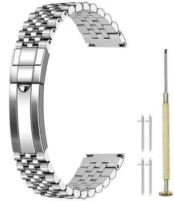 Image de Solidchoice - Bracelet de montre en acier inoxydable avec système de dégagement rapide, compatible avec les montres de 20 mm et 22 mm