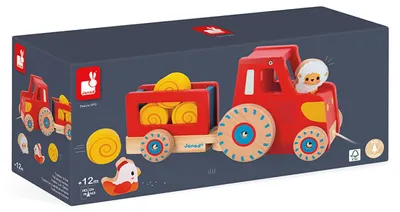 Produktbild von Janod Bauernhof - Holz Nachzieh-Traktor mit Tieren