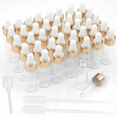 Obrázok produktu pre Mini fľaštičky s pipetou – zlaté – objem 5 ml