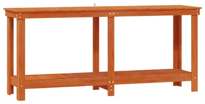 Image de vidaXL Établi brun ciré 180 x 50 x 80 cm Bois de pin massif