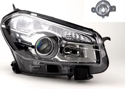 Produktbild von Scheinwerfer passend für Nissan Qashqai J10 03/ 2010 - D1S H7 Re. + Nebel. 26010BR60A 26010BR60B 26010BR62A 8200002470 2615089925 26150AU Johns