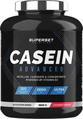 Image de Caséines - Superset Nutrition - 100% CASEIN ADVANCED (1,8kg) - Saveur Fraise Yogourt