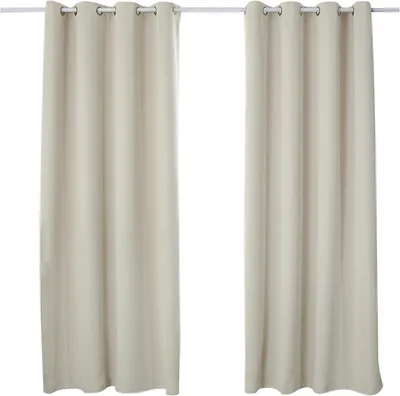 Image de Rideaux occultants thermiques à œillets | Beige | 135 x 225 cm