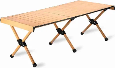 Produktbild von Outdoor-Klapptisch, tragbar, aufrollbar, Camping, Vollaluminiumlegierung, mit Aufbewahrungstasche für Picknick, Grillen, Strand, Hinterhof