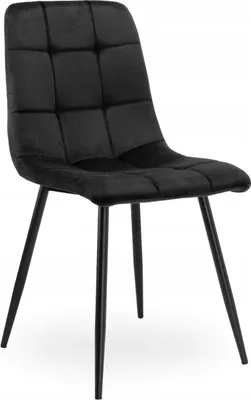 Image de Fauteuil noir rembourré VELVET 2, fauteuil pour salon, salle à manger, bureau