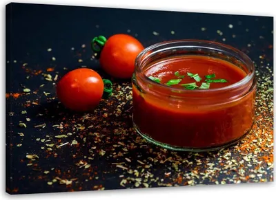Produktbild von Leinwandbild tomatensahne 60x40 cm Feeby rot wandbild bereit zum aufhängen