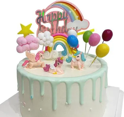 Produktbild von Famanu Tortendekoration Set 17-teilig - Regenbogen