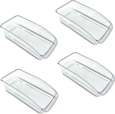 Produktbild von 4er Set Kühlschrank Korb Transparent |  Gemüseschale Für Kühlschrank | Kühlschrankkorb Gemüse | Gefrierschrank Schubladenkorb