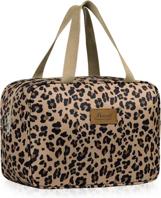 Image de Sac de toilette 30x21x12 cm, motif léopard, imperméable, grande capacité, idéal pour les voyages