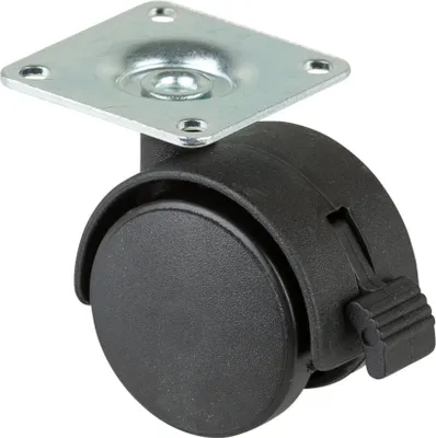 Image de BS-Rollen Roulette double en plastique F85 40 Frein + plateau (roulette double)