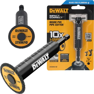 Zdjęcie produktu dla Przystawka przyrząd tarcza diamentowa do cięcia rur PVC od wewnątrz DeWalt