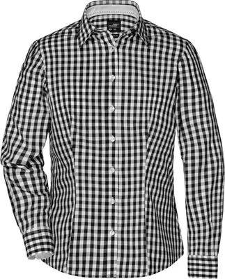 Produktbild von Ladies' Checked Blouse black/white, Gr. XL