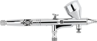 Immagine prodotto di Set di aerografi a doppia azione con aghi da 0,2 mm, 0,3 mm e 0,5 mm - pistola a spruzzo per arte, torte, unghie e modellismo