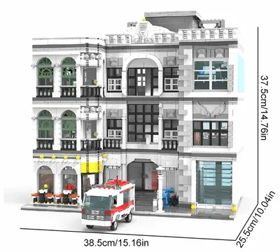 Produktbild von Krankenhaus-Bauset - Modulares Stadtmodell - 4958 Teile - 17 Figuren - ABS-Kunststoff - Mit Box - Ab 14 Jahren