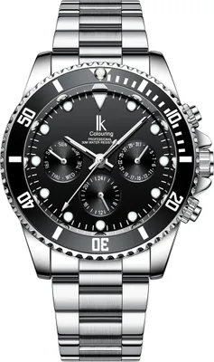 Produktbild von Alienwork Automatikuhr Armbanduhr Herren Damen Silber Edelstahl Metallarmband Kalender Schwarz Multi-funktion Glasboden